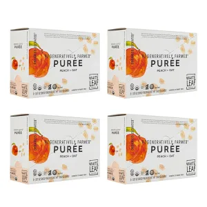 White Leaf Provisions Organic Purees/Baby Food Pouches - Fruits, Veggies & Grains, Toddler snack, Regeneratively Farmed, No Added Sugar, Non-GMO, BPA-Free Pouches 3.17 oz (Pack of 24, Peach   Oat)