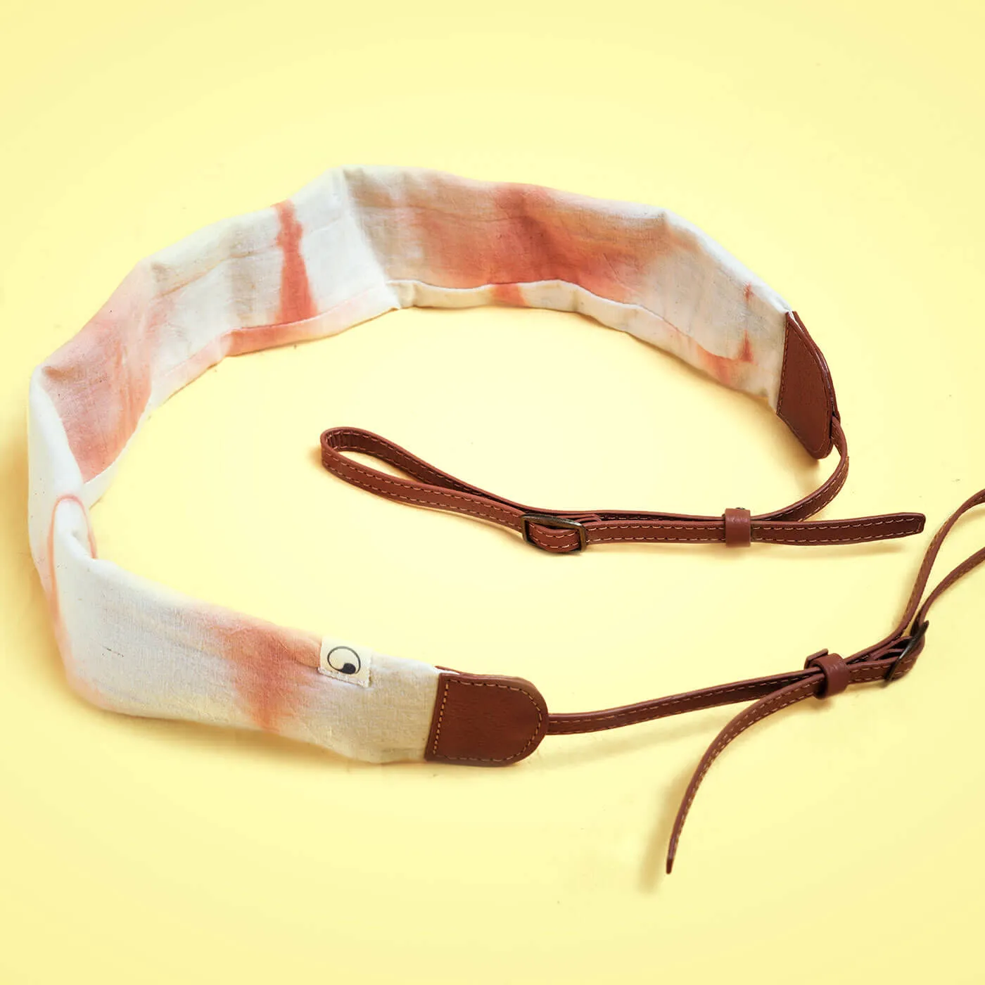 Wide Shibori Camera Strap - Pink