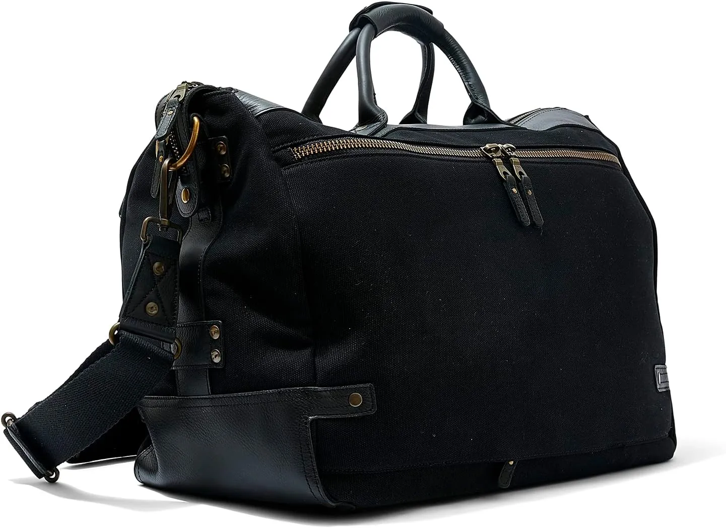 Will Leather Goods Canvas & Leather Travel Duffle Black