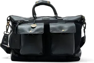 Will Leather Goods Canvas & Leather Travel Duffle Black
