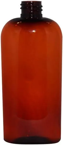 wolfmoon botanicals WM (Bulk Pack of 24) 2oz Amber Oval Travel Refillable, Empty PET Plastic Bottles with Black Spray Top - DIY travel, hydration, aromatherapy, arts & crafts, and more