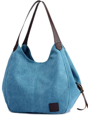 Women Canvas Shoulder Bag Fashion Cotton Canvas Handbags Shoulder Hobo Bags Totes Purses