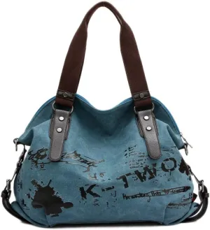 Women Handbag Casual Vintage Hobo Canvas Daily Purse Shoulder Tote Shopper Bag