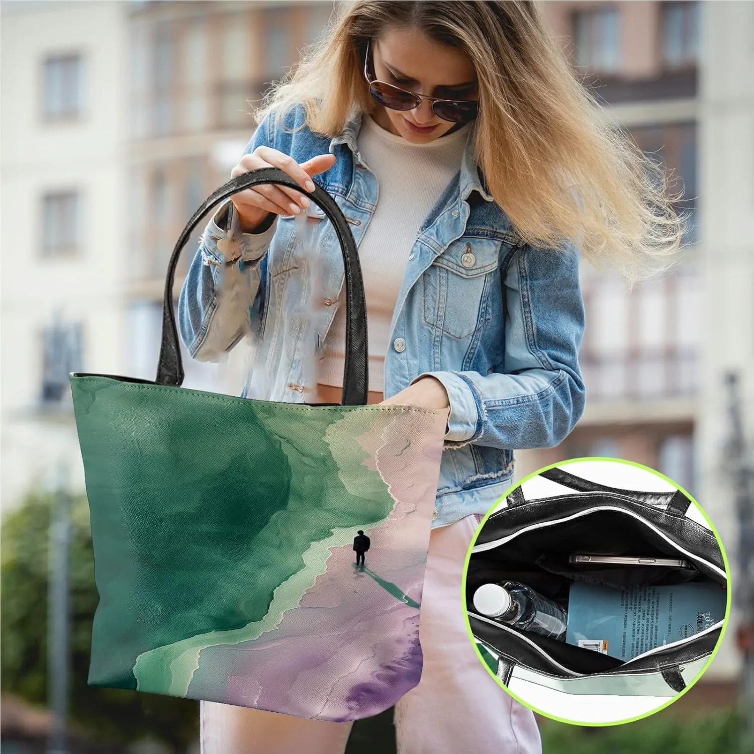 Women Hobo Handbag Small Tote Bag Beach Travel Bag