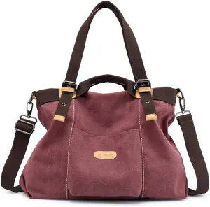 Women Hobo Handbags Canvas Casual Vintage Shoulder bag Daily Purse Tote Crossbody Shopper Bag