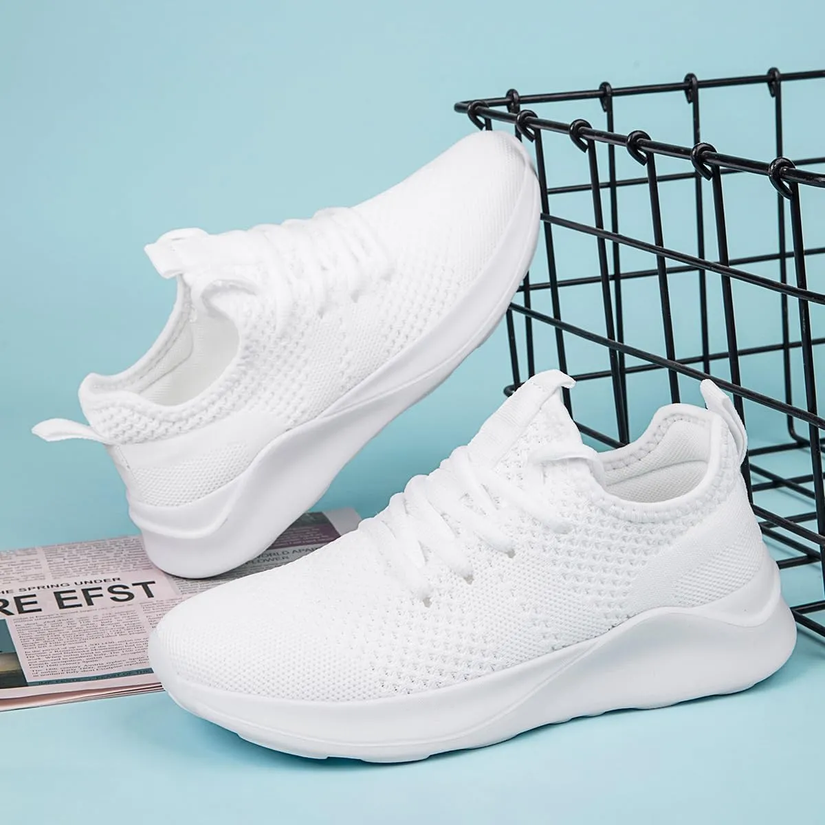 Women Running Shoes Walking Training Sneakers Sport Gym Fitness Tennis Shoes Non Slip Comfortable Lightweight Fashion Shoe for Casual Jogging Mesh Breathable Sneaker