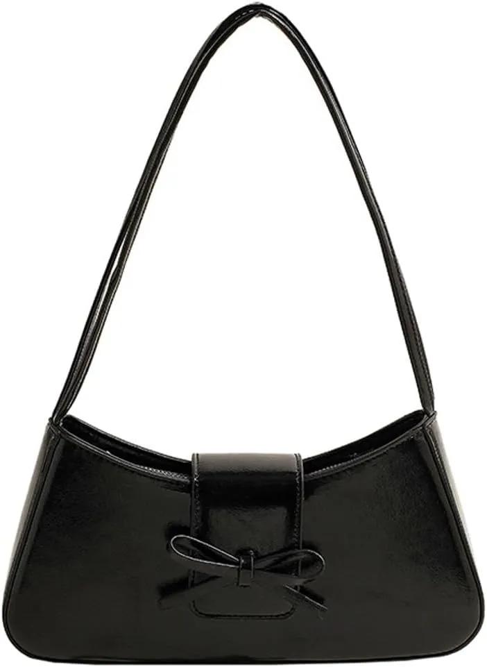 Women’s Bow-tie Hobo Handbags Fashion Y2k Purse Soft Designer Vegan Leather Shoulder Underarm Bag for Travel Shopping 2025
