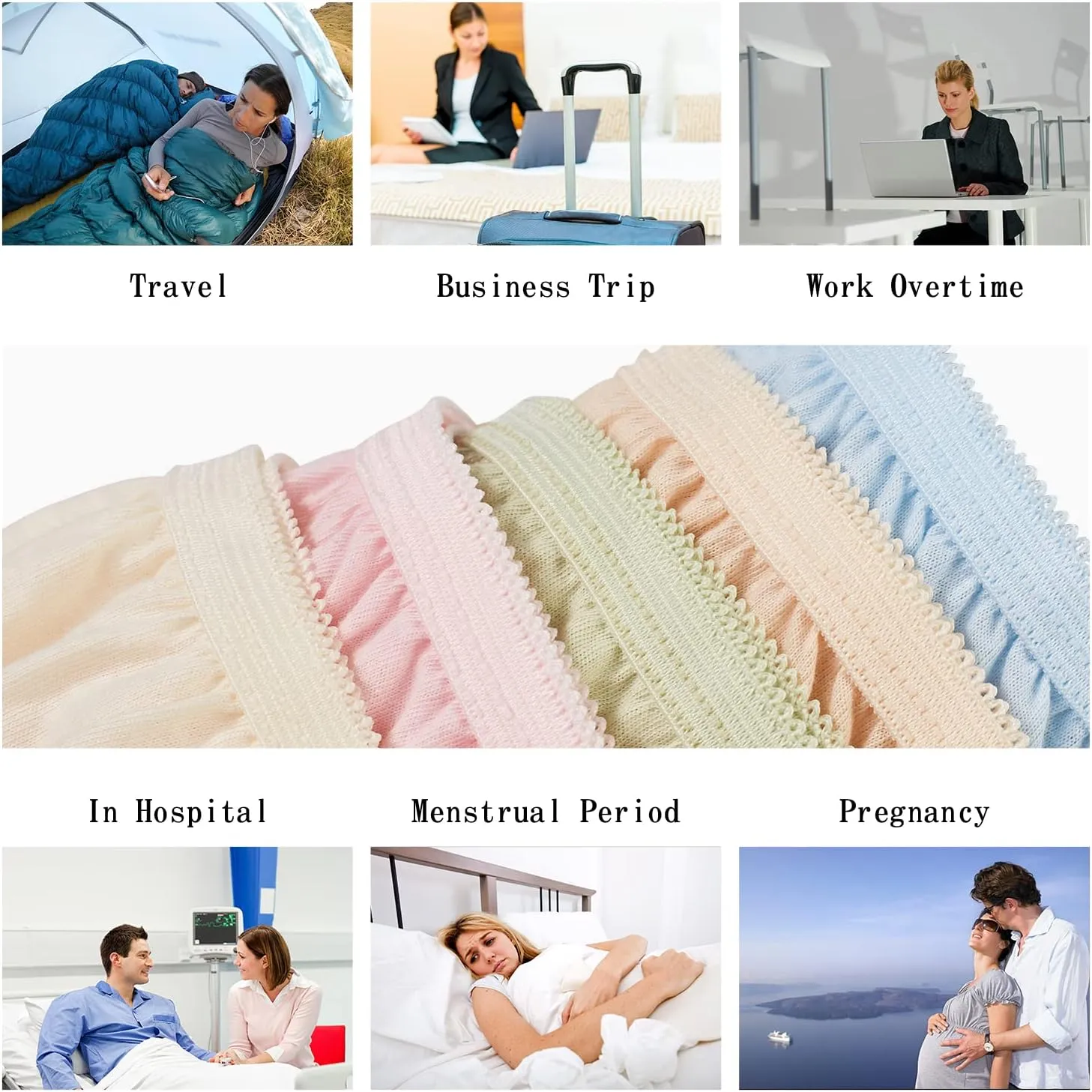 Women's Disposable Underwear For Travel Colorful Cotton Panties Ladies Briefs Hotel Spa Hospital Stays Emergencies