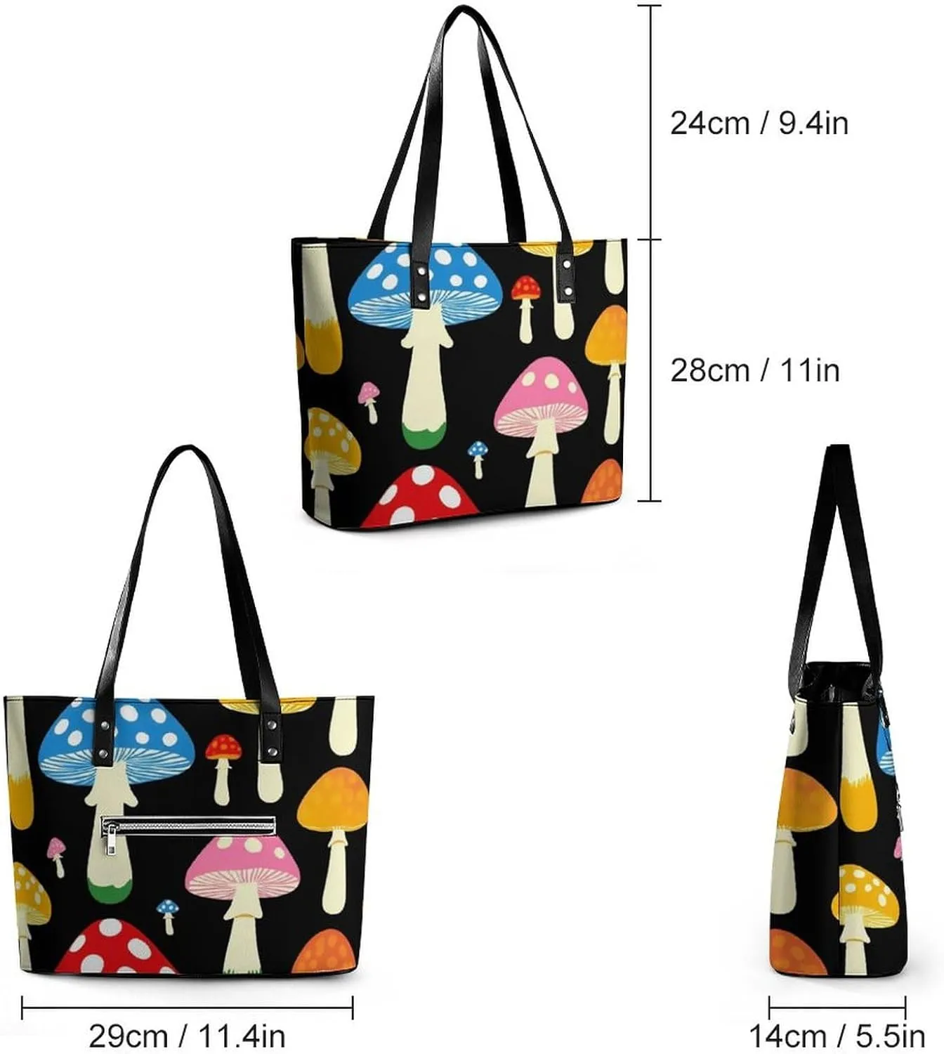 Women's Elegant Leather Handbag Unisex Leather Tote Bag Lightweight Handbag