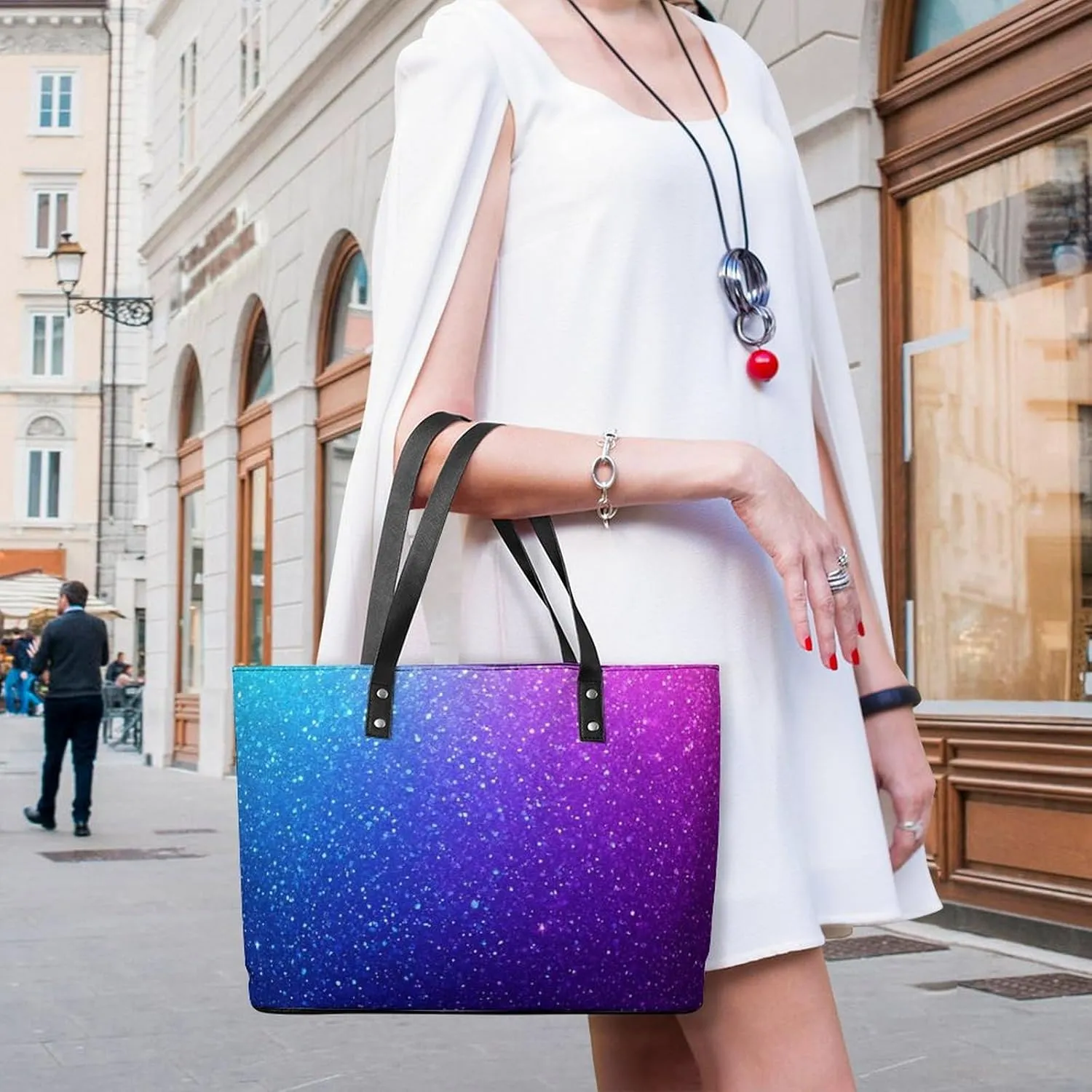Women's Elegant Leather Handbag Unisex Leather Tote Bag Lightweight Handbag