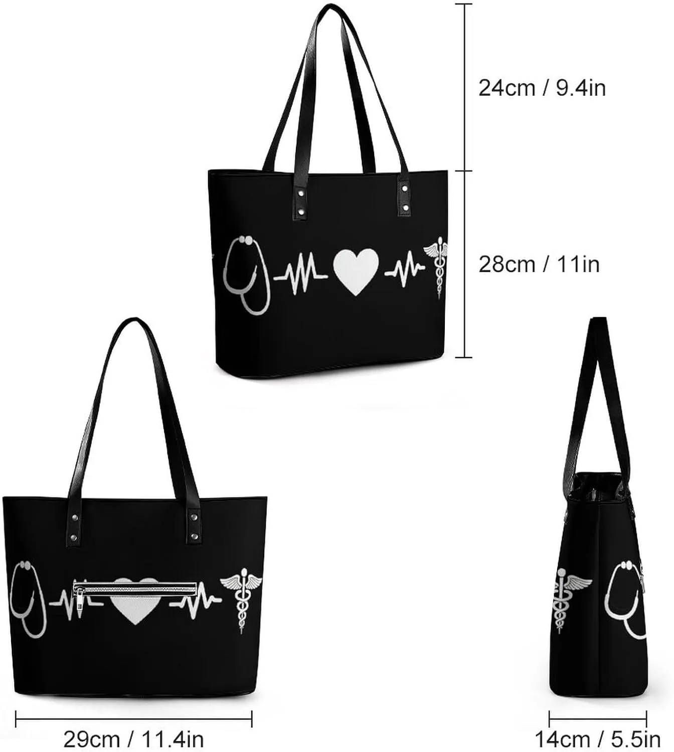 Women's Elegant Leather Handbag Unisex Leather Tote Bag Lightweight Handbag
