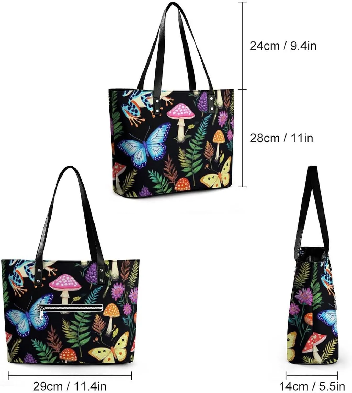 Women's Elegant Leather Handbag Unisex Leather Tote Bag Lightweight Handbag