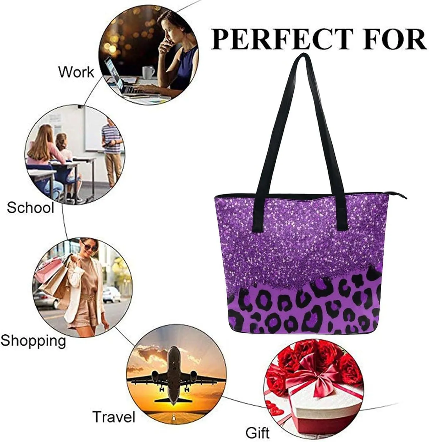 Women's Elegant Leather Handbag Unisex Leather Tote Bag Lightweight Handbag
