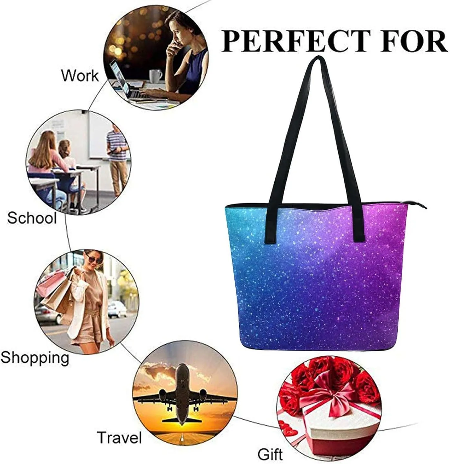 Women's Elegant Leather Handbag Unisex Leather Tote Bag Lightweight Handbag