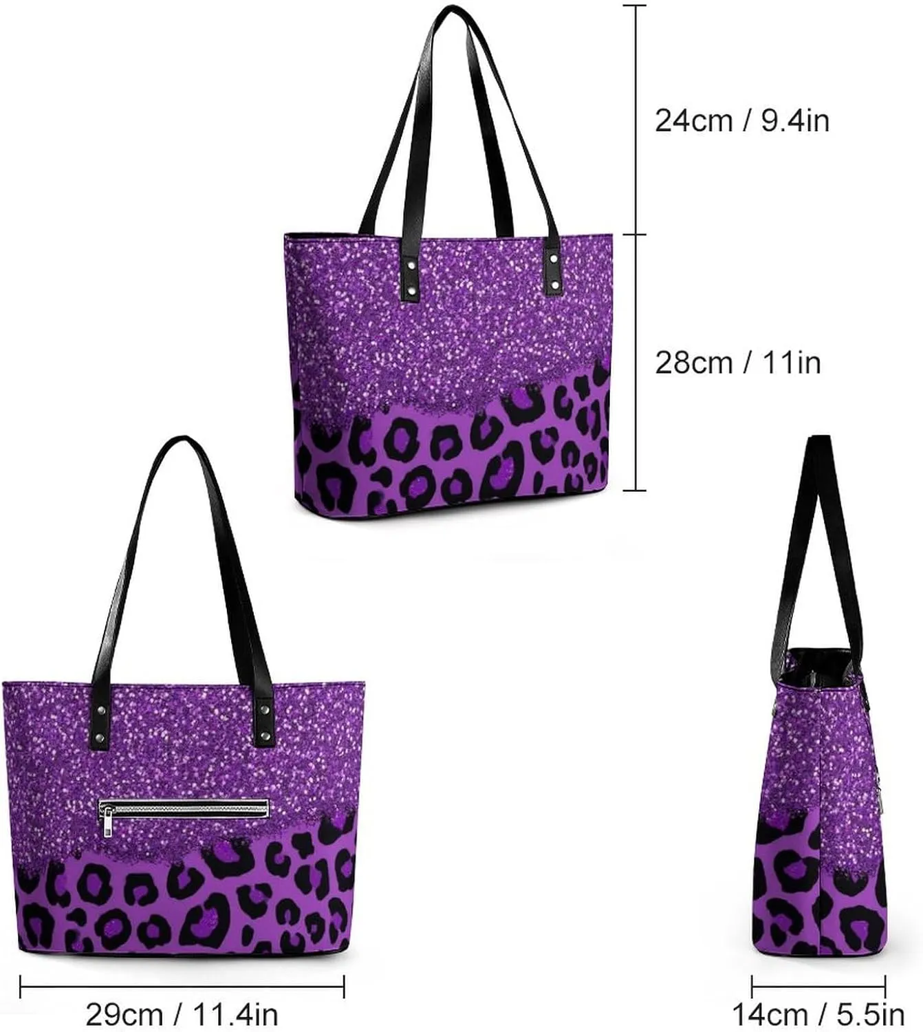 Women's Elegant Leather Handbag Unisex Leather Tote Bag Lightweight Handbag