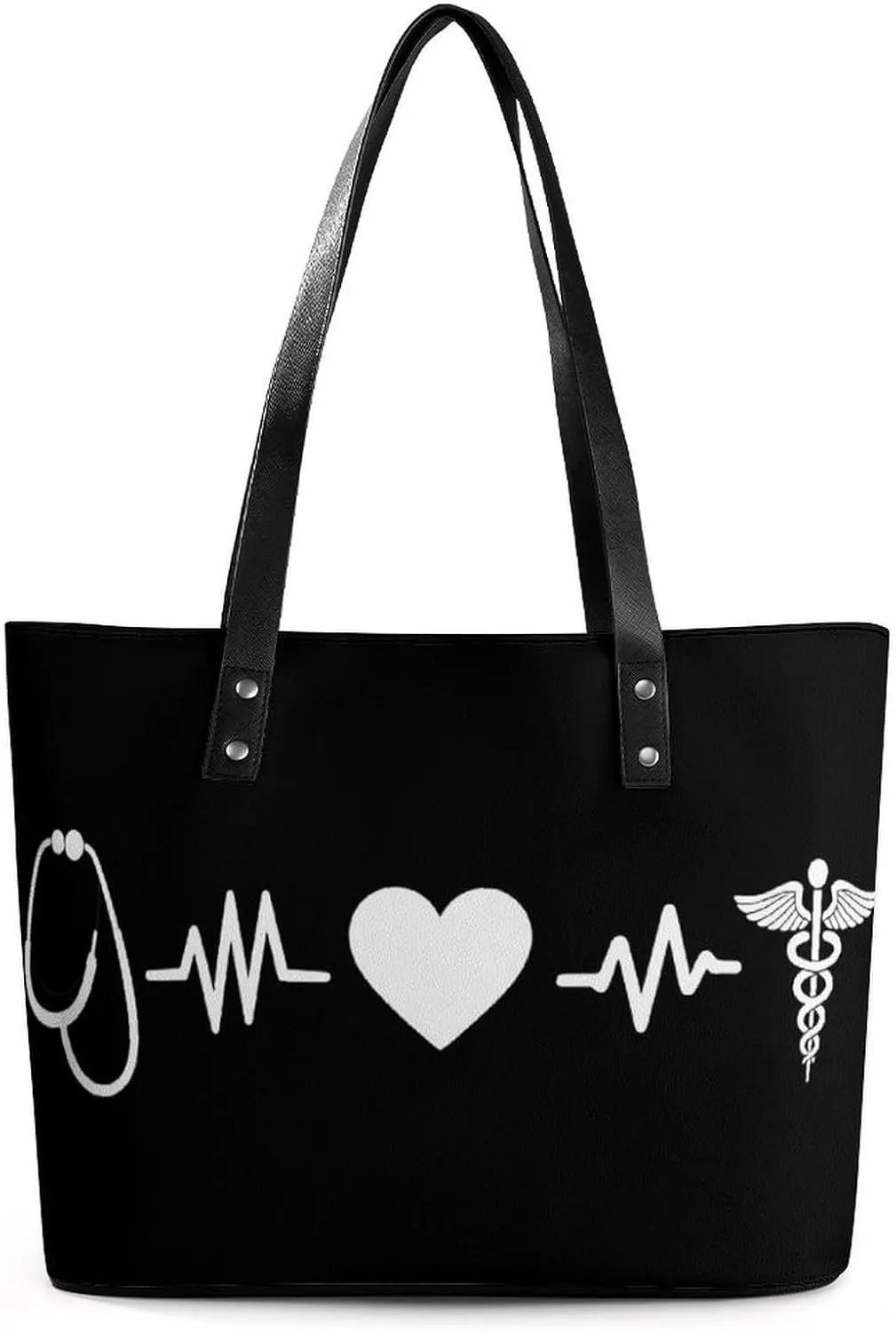 Women's Elegant Leather Handbag Unisex Leather Tote Bag Lightweight Handbag