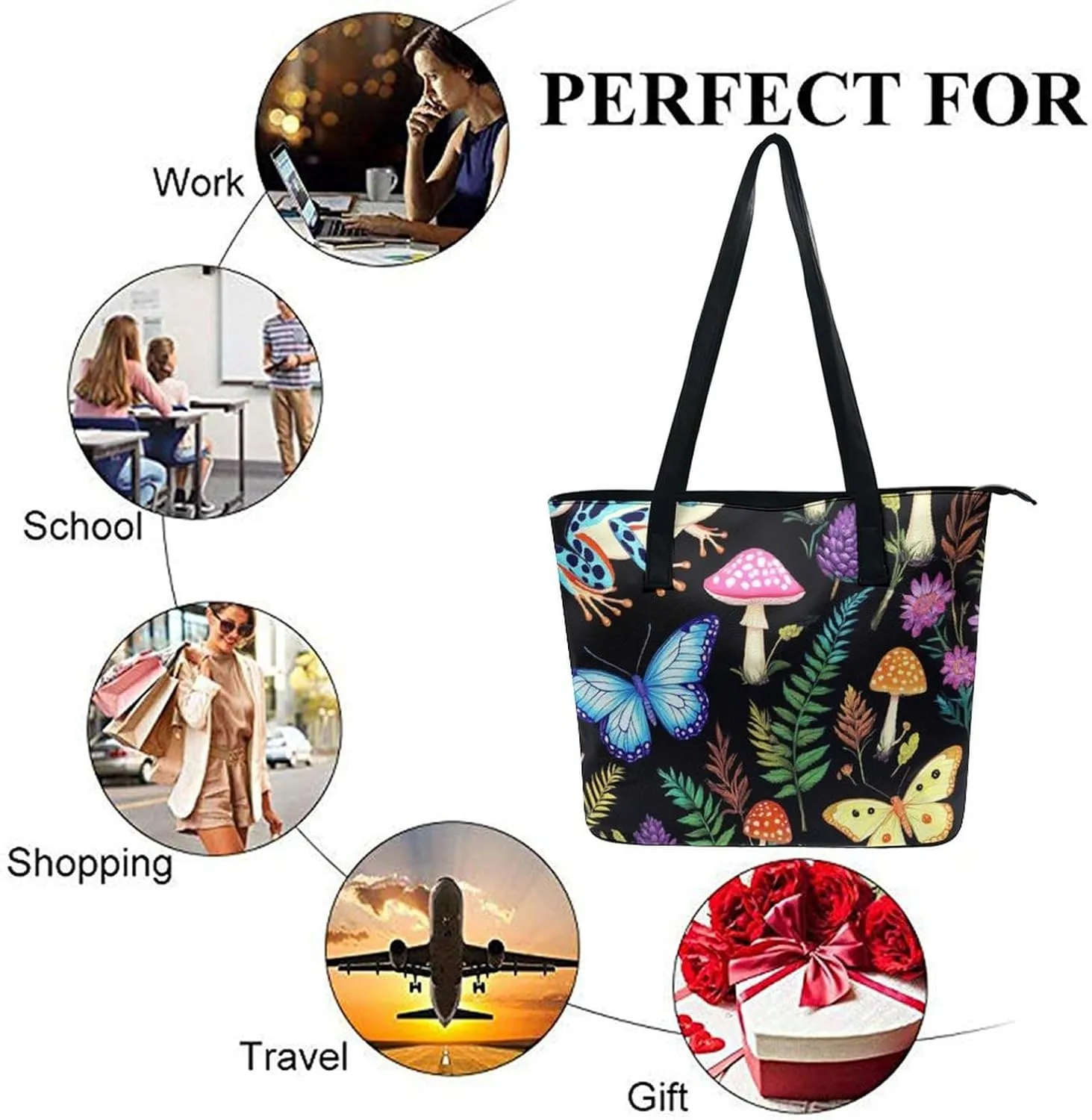 Women's Elegant Leather Handbag Unisex Leather Tote Bag Lightweight Handbag