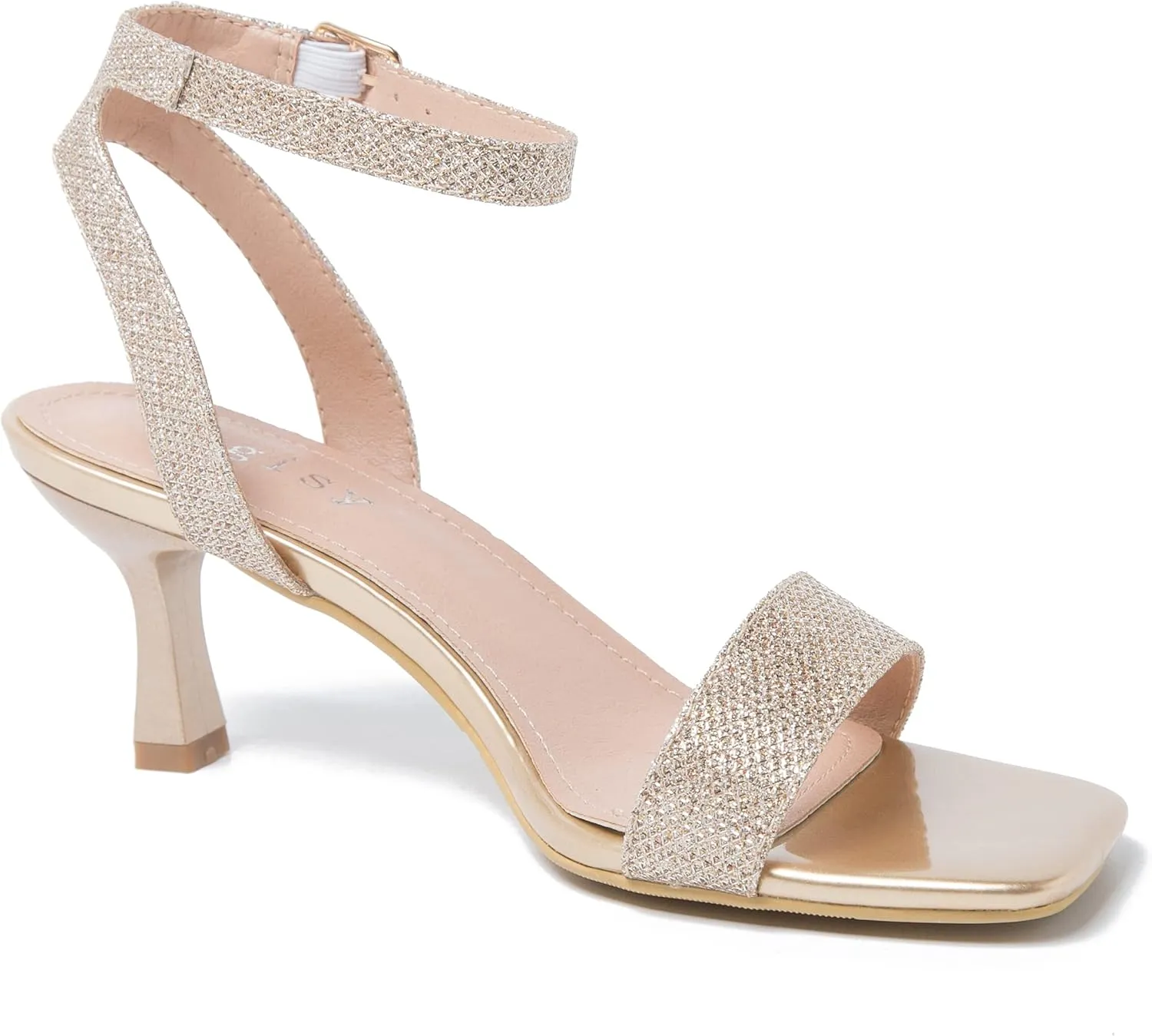 Women's Kitten Heels Sandals Ankle Strap Square Open Toe Summer Party Dress Wedding Dance Shoes