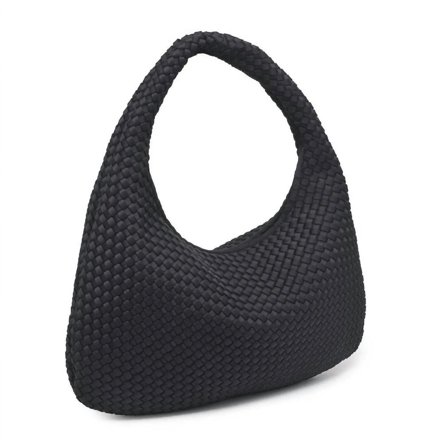 Women's Large Woven Hobo Bag In Black