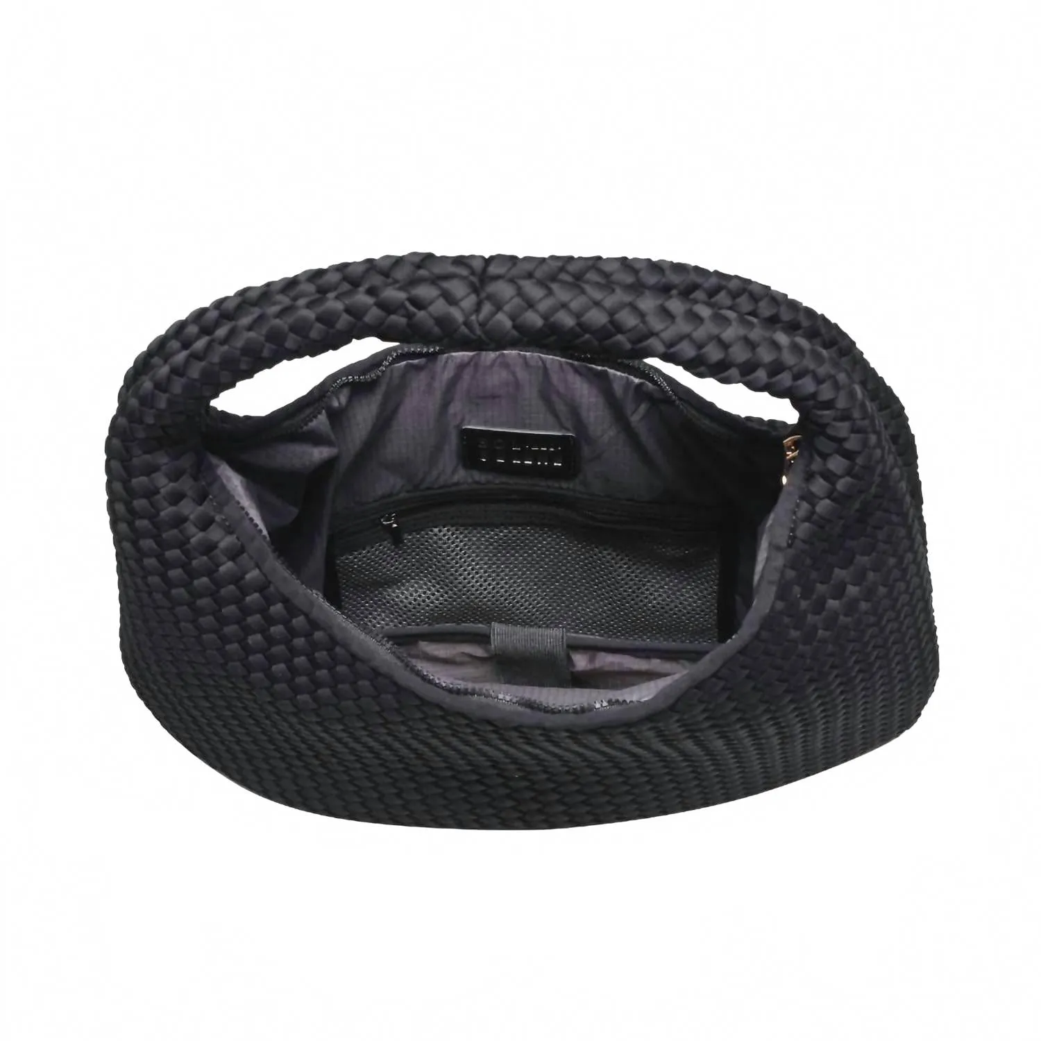 Women's Large Woven Hobo Bag In Black