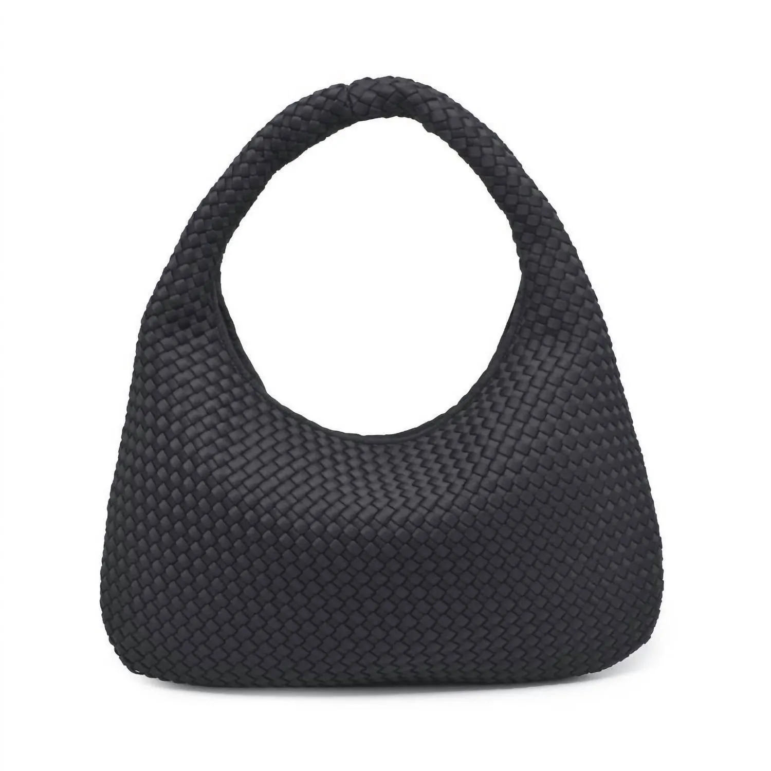 Women's Large Woven Hobo Bag In Black
