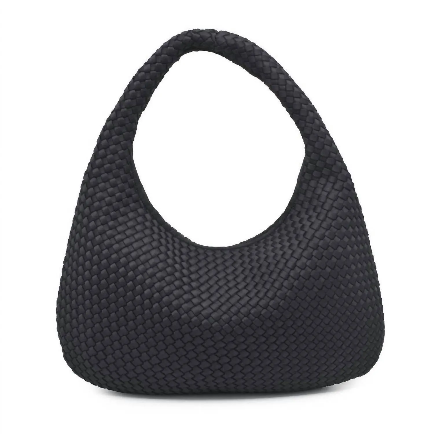 Women's Large Woven Hobo Bag In Black