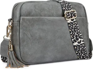 Women's Leather Crossbody Bag Zipper Shoulder Camera Purse