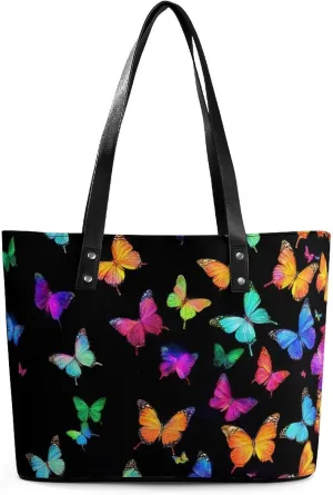 Women's Portable Tote Bag Trendy Modern Leather Handbag For Work Weekend