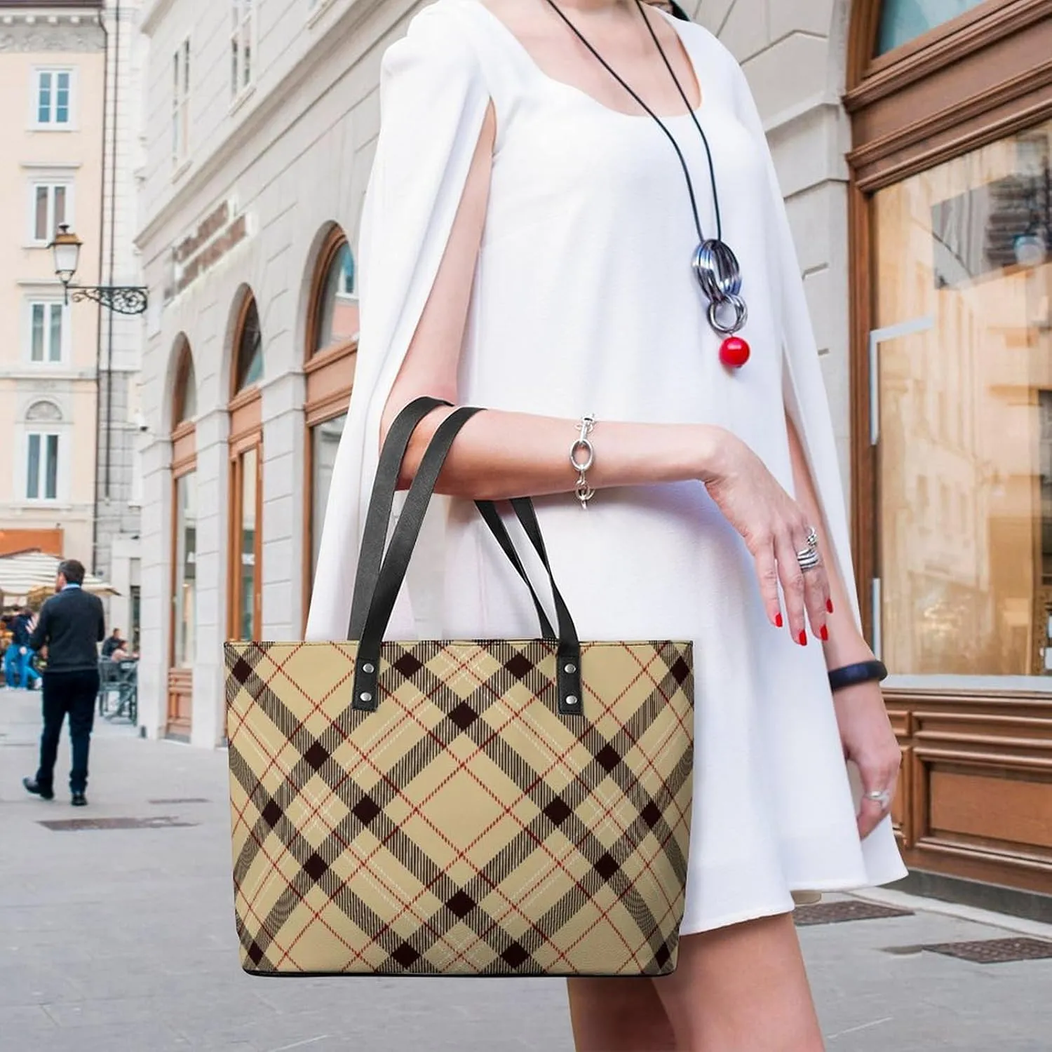 Women's Portable Tote Bag Trendy Modern Leather Handbag For Work Weekend