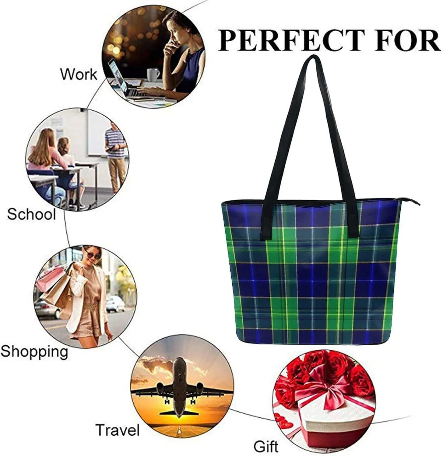 Women's Portable Tote Bag Trendy Modern Leather Handbag For Work Weekend
