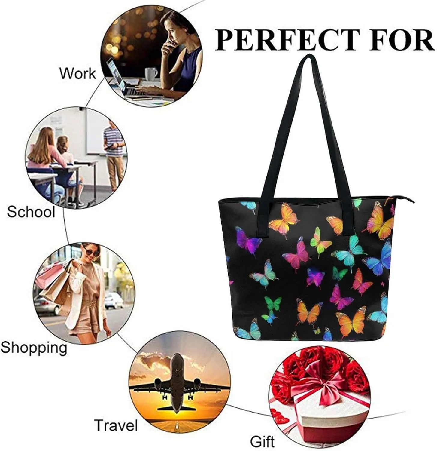 Women's Portable Tote Bag Trendy Modern Leather Handbag For Work Weekend