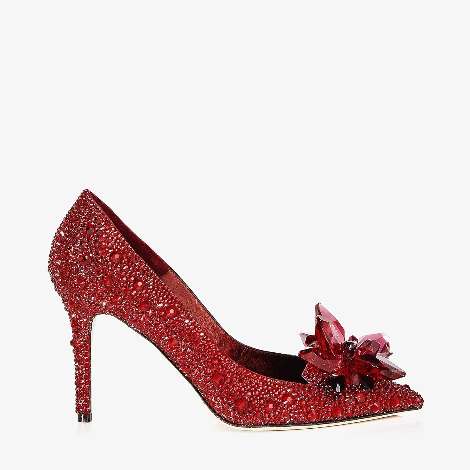 Women's Rhinestones High Stiletto Pumps Crystal Sparkly Heels Pointed Toe Pull On Dressy Party Wedding Bridal Shoes