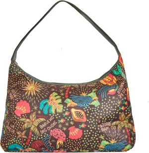 Women's Sling Hobo Bag with Leather Accents