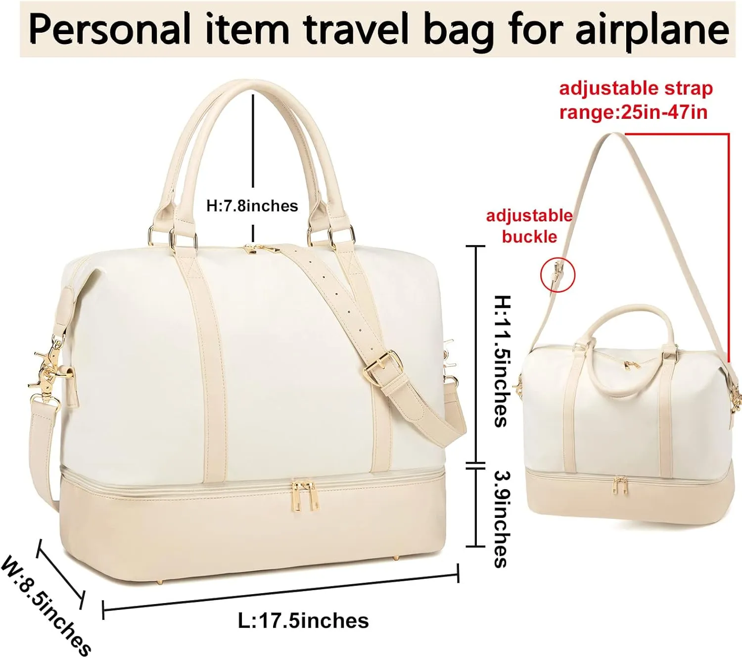Womens Travel Weekender Bag Canvas Carry on Overnight Tote Luggage Duffel Beach Bags
