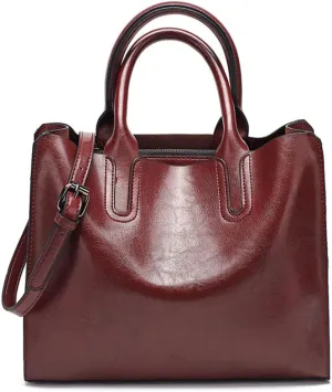 Womens Vintage Solid Color Handbags and Purses PU Top-handle Satchel Hobo Totes Shoulder Bags