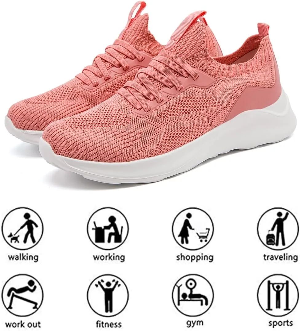Womens Walking Shoes Running Sneakers Slip On Tennis Sport Workout Gym Athletic Outdoor Travel Work Lightweight Fashion Breathable Comfortable Shoe