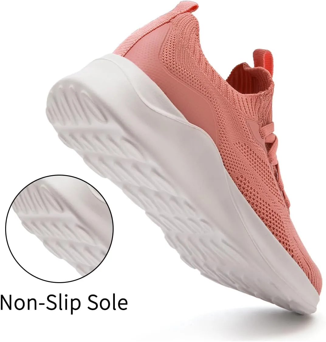 Womens Walking Shoes Running Sneakers Slip On Tennis Sport Workout Gym Athletic Outdoor Travel Work Lightweight Fashion Breathable Comfortable Shoe