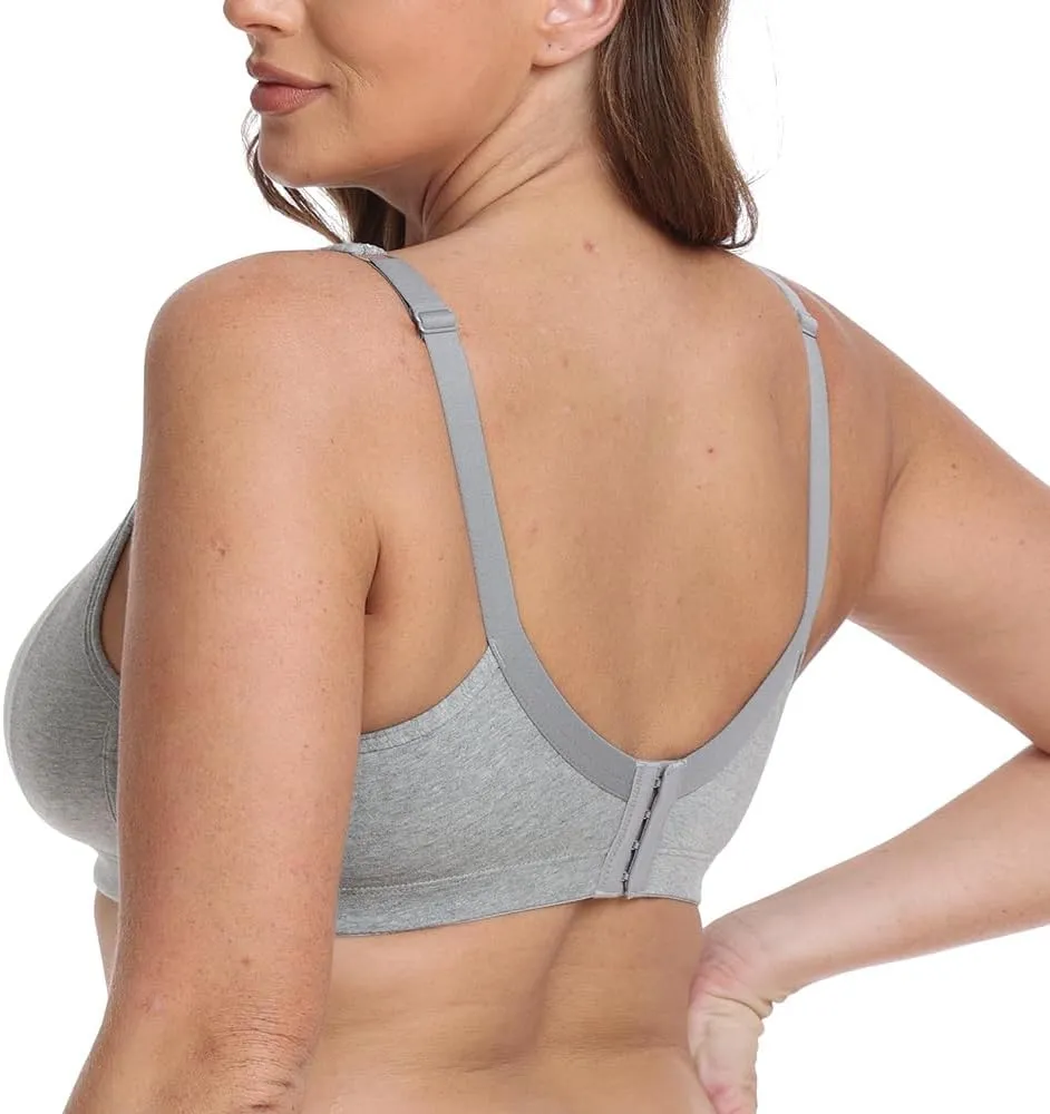 Women's Wireless Plus Size Lace Bra Full Coverage Unlined Minimizer Bra Comfort Cotton
