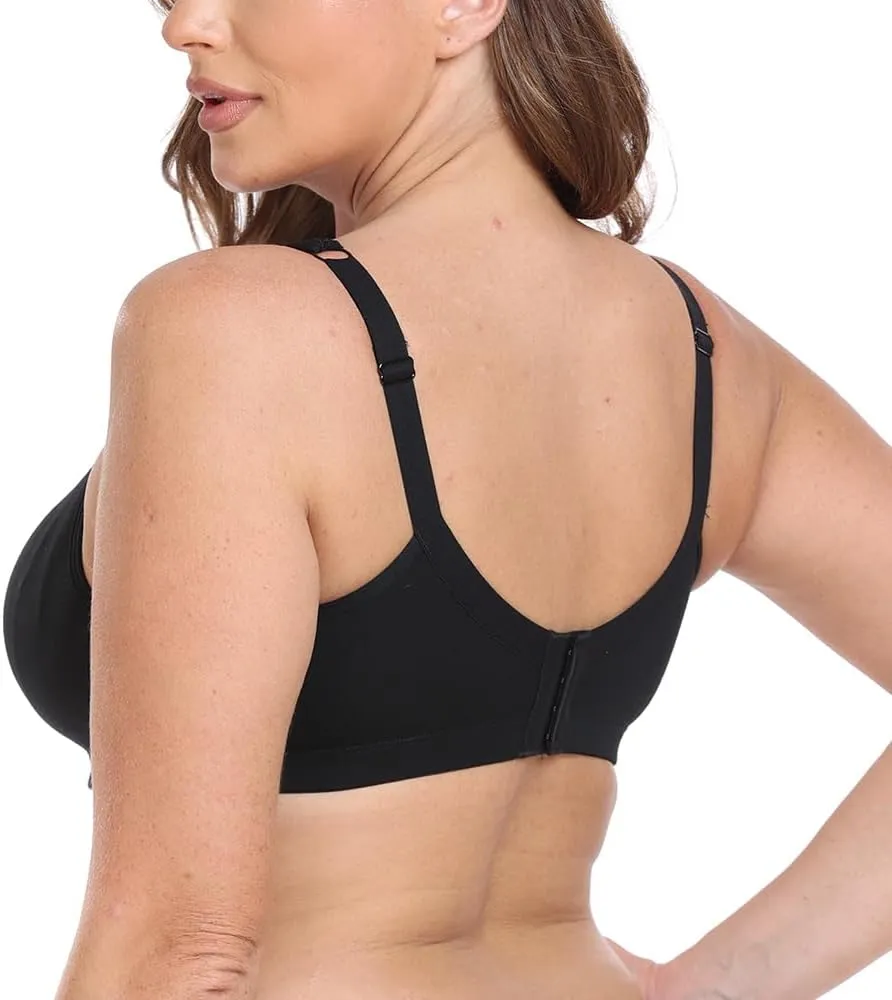 Women's Wireless Plus Size Lace Bra Full Coverage Unlined Minimizer Bra Comfort Cotton