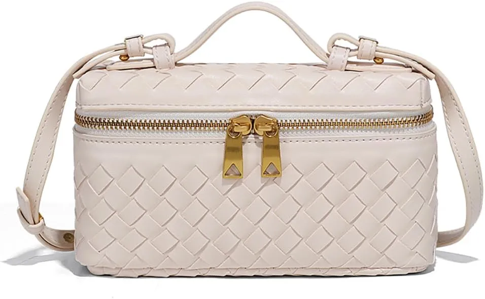Womens Woven Crossbody Handbag Fashion Leather Top Handle Bag