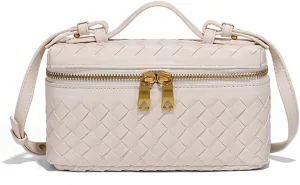 Womens Woven Crossbody Handbag Fashion Leather Top Handle Bag