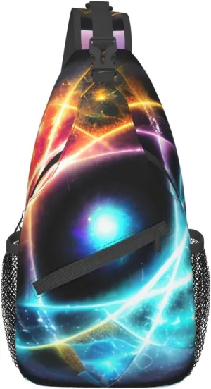 Wonderful Universe Crossbody Bag, *Men'S And Women'S Chest Crossbody Bag, Zipper Closure, Strap Length Adjustable