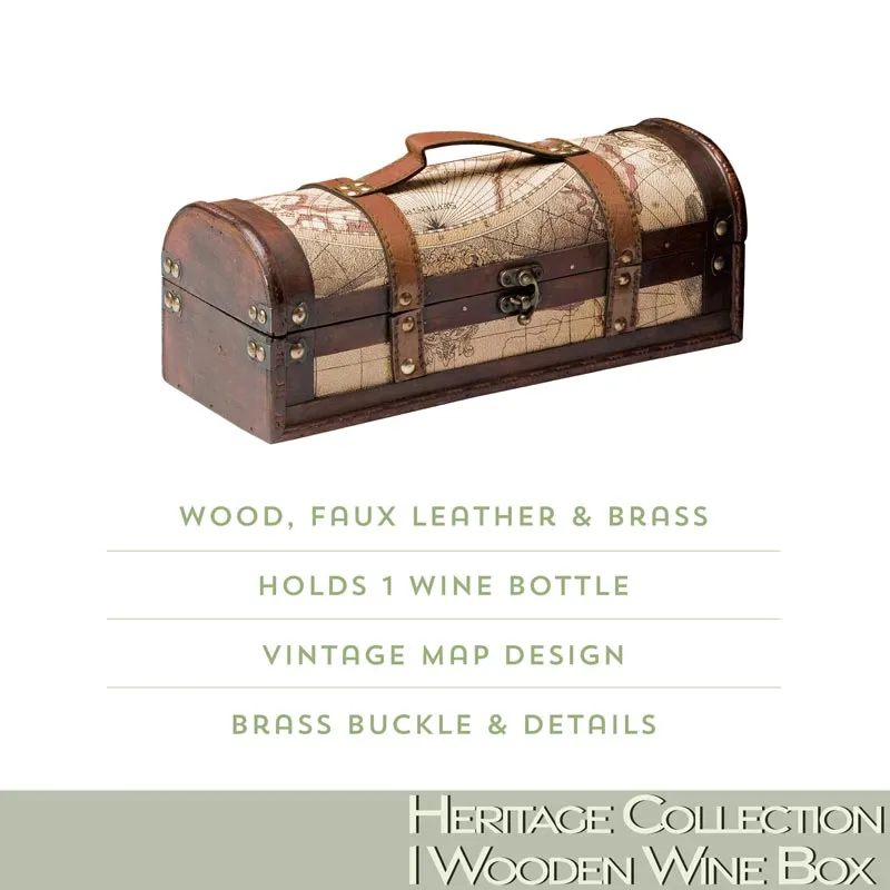 Wood Wine Box - 1 Bottle Heritage Collection