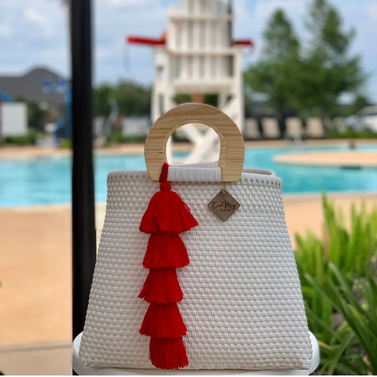 Wooden Handle Tote - Paloma