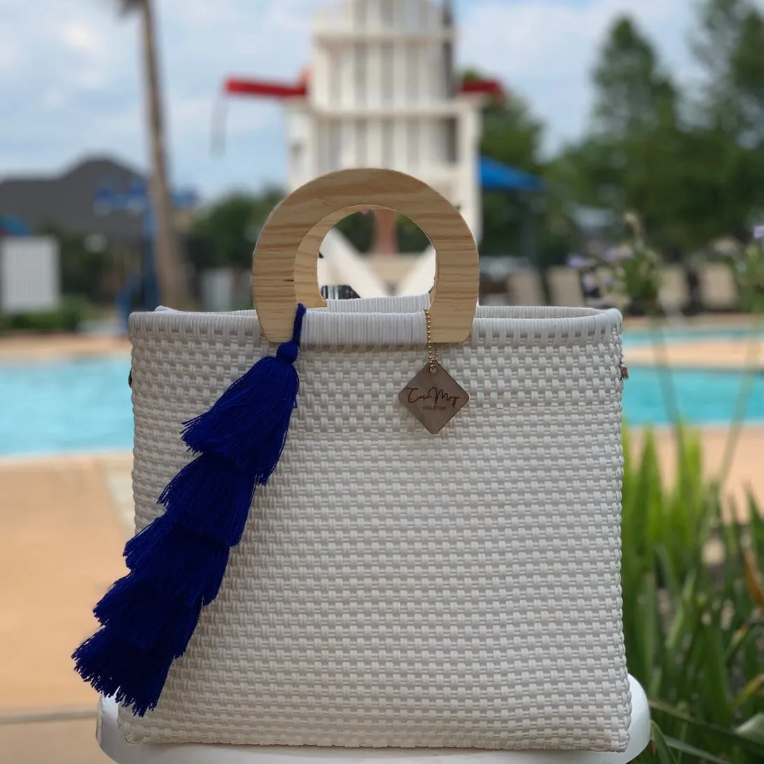 Wooden Handle Tote - Paloma