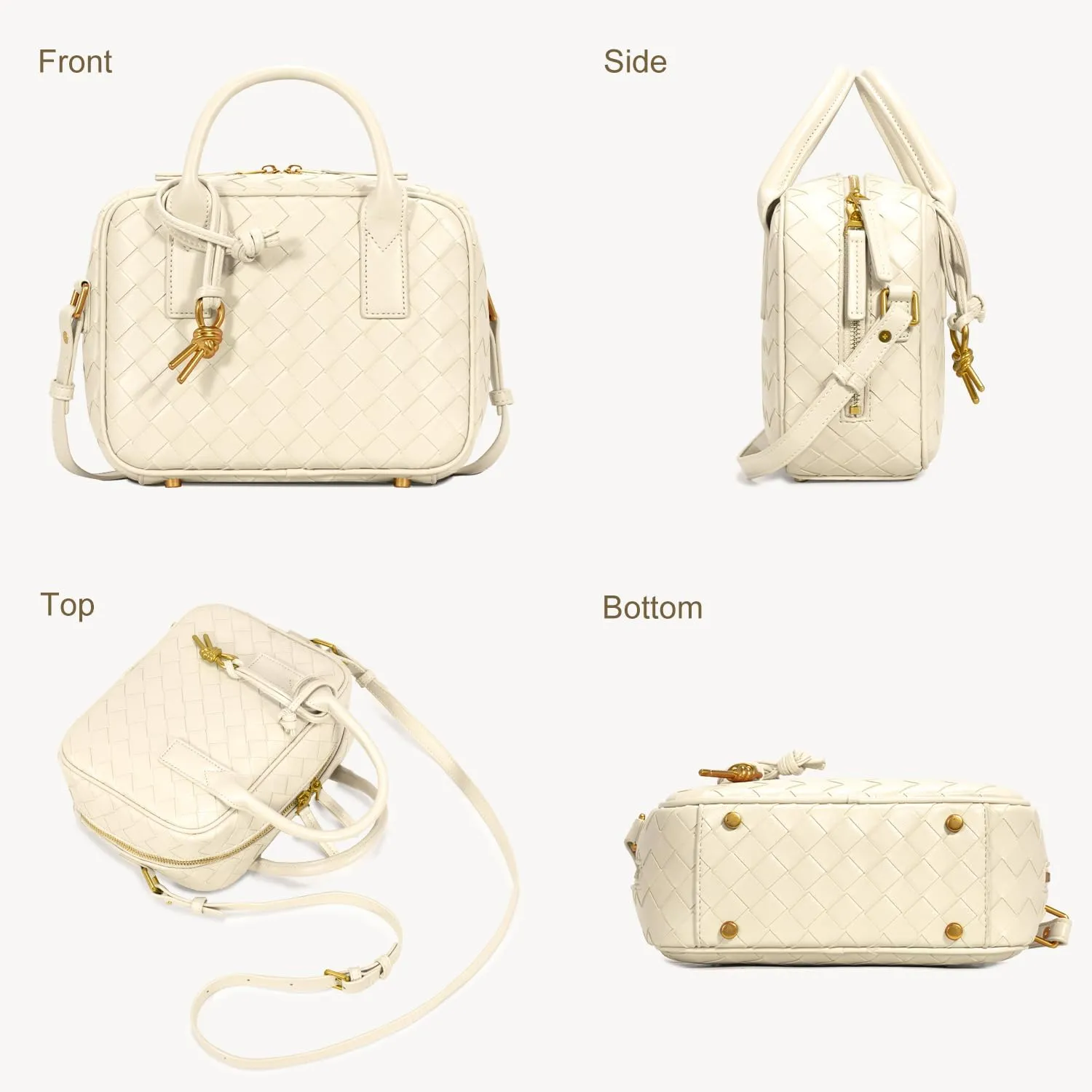 Woven Bag for Women Top Handle Satchel Handbag Crossbody Bag PU Leather Shoulder Bag Woven Purses for Women