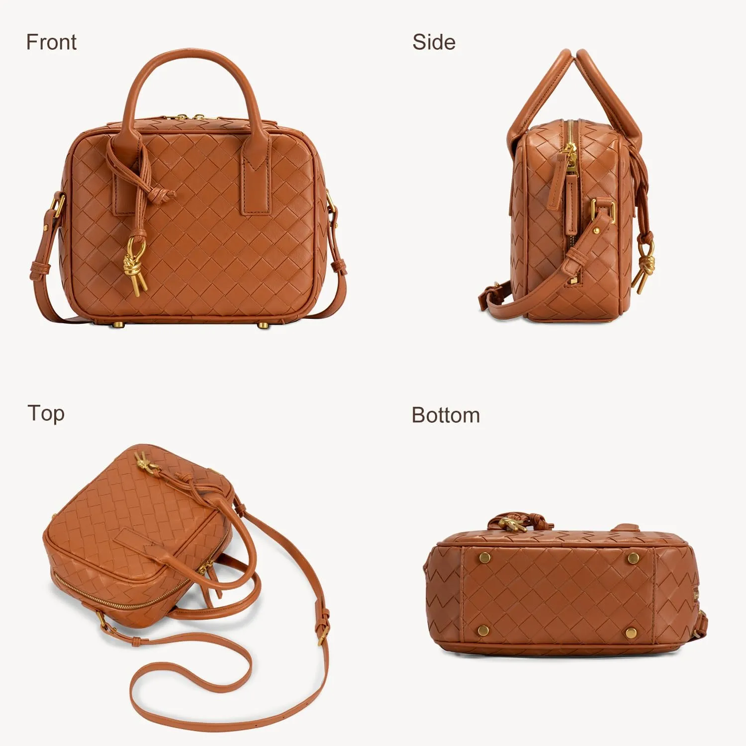 Woven Bag for Women Top Handle Satchel Handbag Crossbody Bag PU Leather Shoulder Bag Woven Purses for Women
