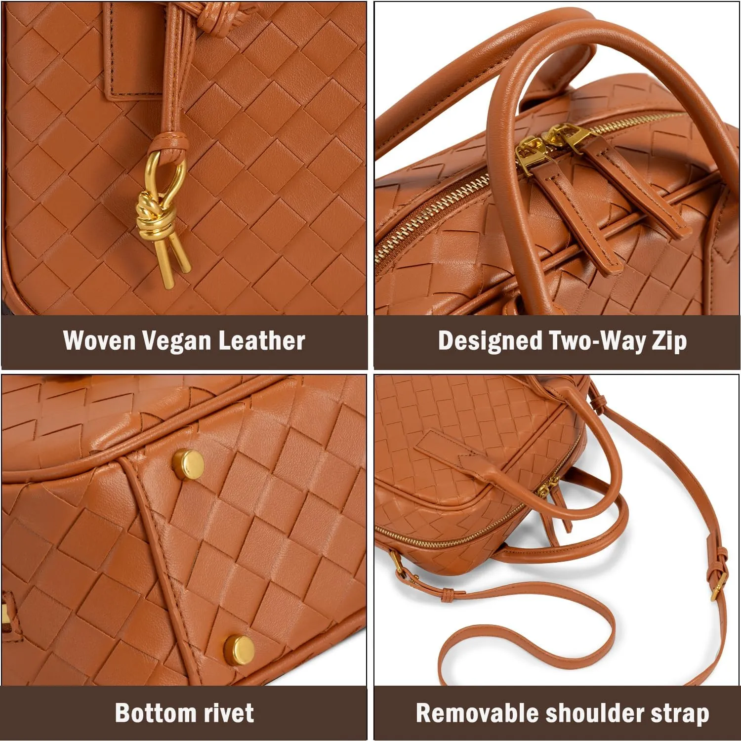 Woven Bag for Women Top Handle Satchel Handbag Crossbody Bag PU Leather Shoulder Bag Woven Purses for Women