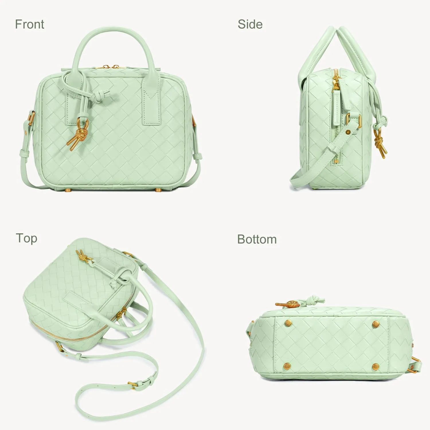 Woven Bag for Women Top Handle Satchel Handbag Crossbody Bag PU Leather Shoulder Bag Woven Purses for Women