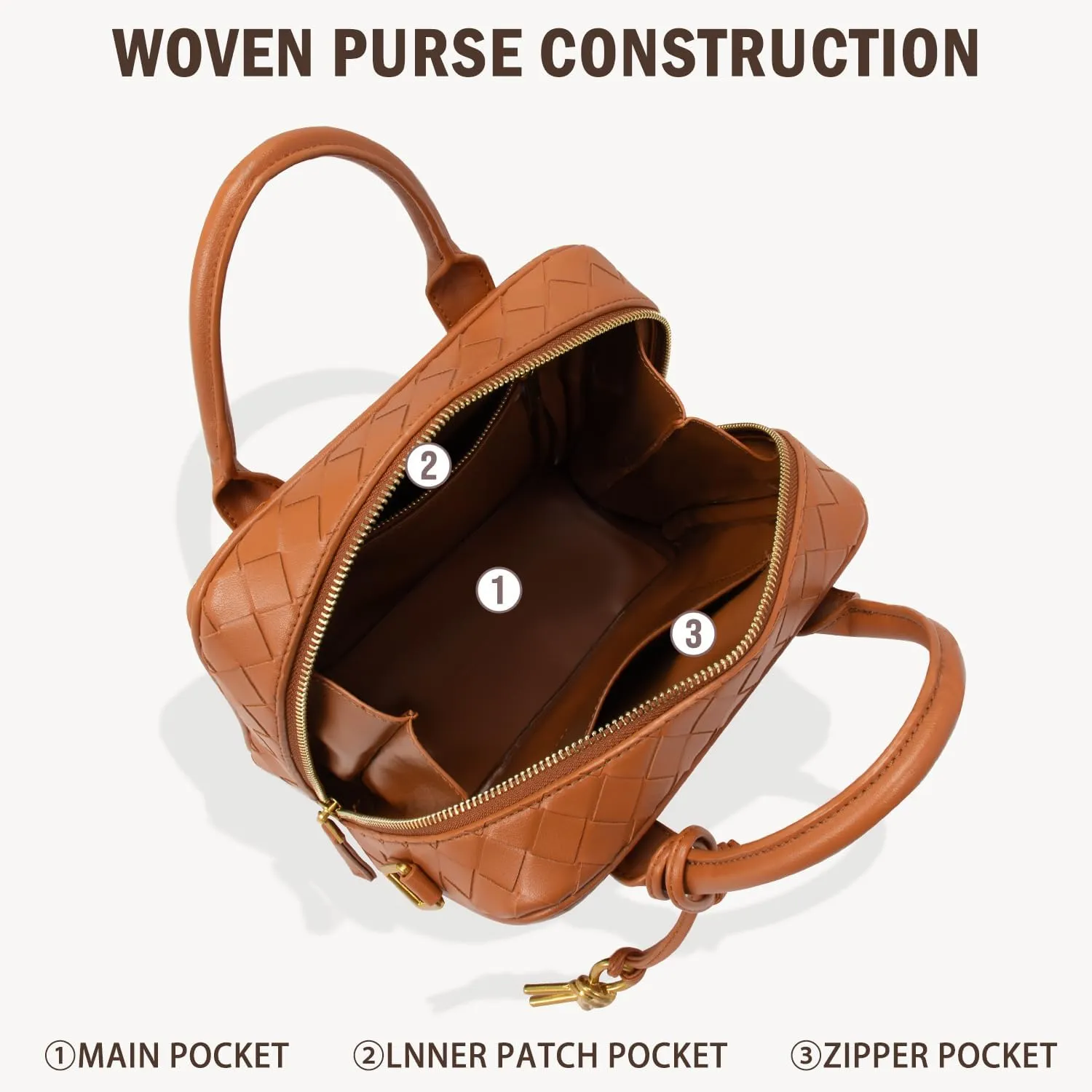 Woven Bag for Women Top Handle Satchel Handbag Crossbody Bag PU Leather Shoulder Bag Woven Purses for Women